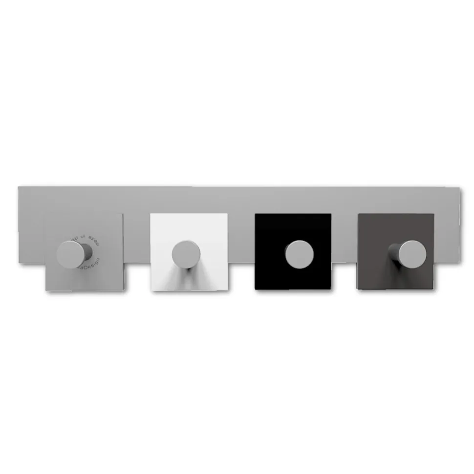 Appendiabiti a muro 4 ganci nero bianco grigio moderno
