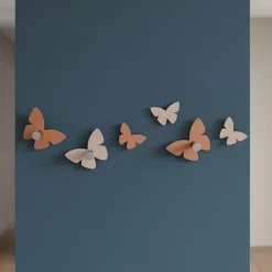 Appendiabiti da cameretta moderno a parete farfalle