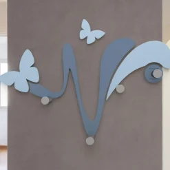 Appendiabiti da parete butterfly legno colore carta da zucchero