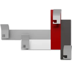 Appendiabiti da parete design moderno rosso rubino bianco grigio