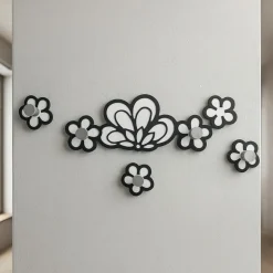 Appendiabiti da parete design moderno legno colore nero