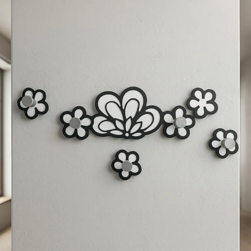 Appendiabiti da parete design moderno legno colore nero
