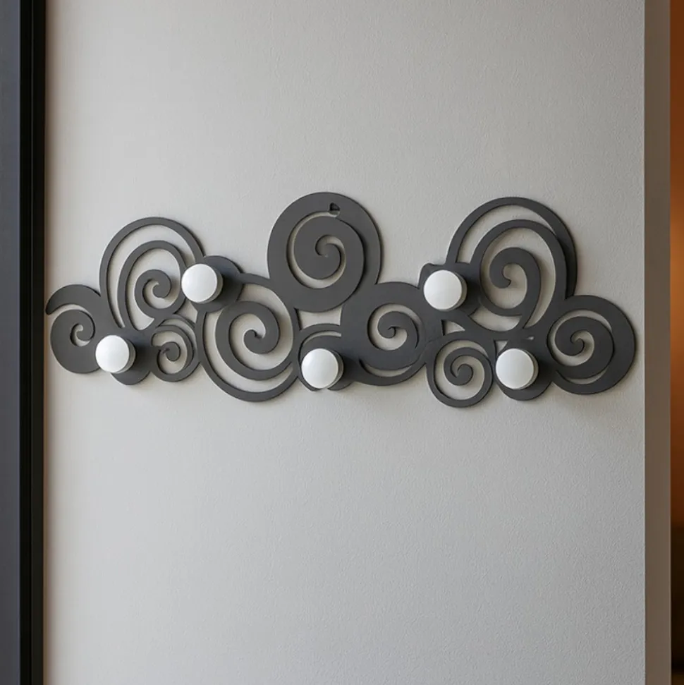 Appendiabiti da parete design moderno metallo colore fango