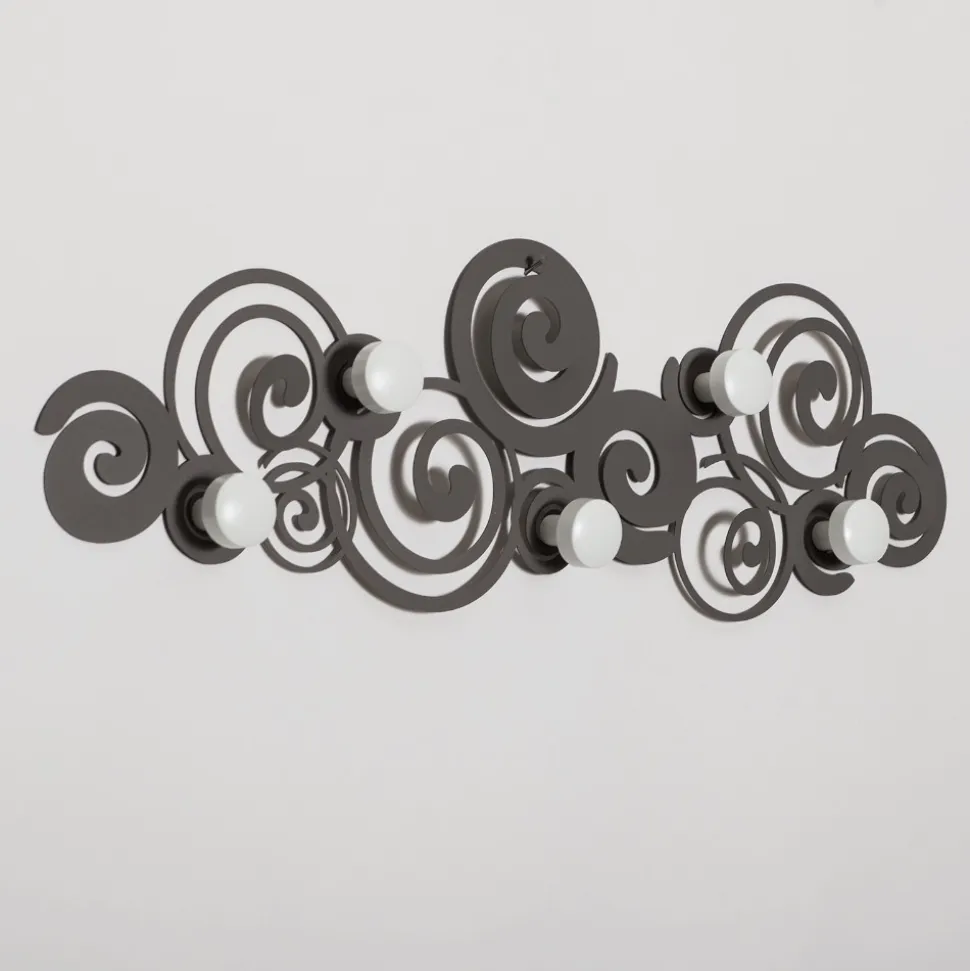 Appendiabiti da parete design moderno metallo colore fango
