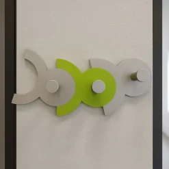 Appendiabiti da parete diennea moderno mela verde e grigio legno