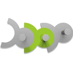 Appendiabiti da parete diennea moderno mela verde e grigio legno