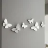 Appendiabiti da parete farfalle bianco grigio 3 ganci