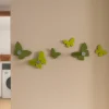 Appendiabiti da parete farfalle legno colore verde oliva