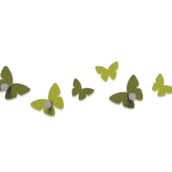 Appendiabiti da parete farfalle legno colore verde oliva