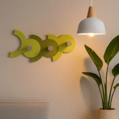 Appendiabiti da parete moderno verde legno taglio laser
