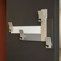 Appendiabiti da parete moderno legno rovere breeze 4 ganci
