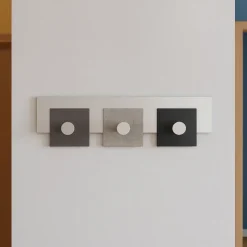 Appendiabiti da parete moderno 3 ganci appendini radica grigio nero
