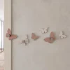 Appendiabiti da parete moderno farfalle divise colore rosa nuvola