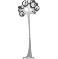 Appendiabiti da parete moderno albero legno colore nero grigio
