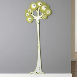 Appendiabiti da parete moderno albero legno colore verde oliva