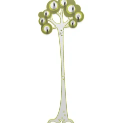 Appendiabiti da parete moderno albero legno colore verde oliva