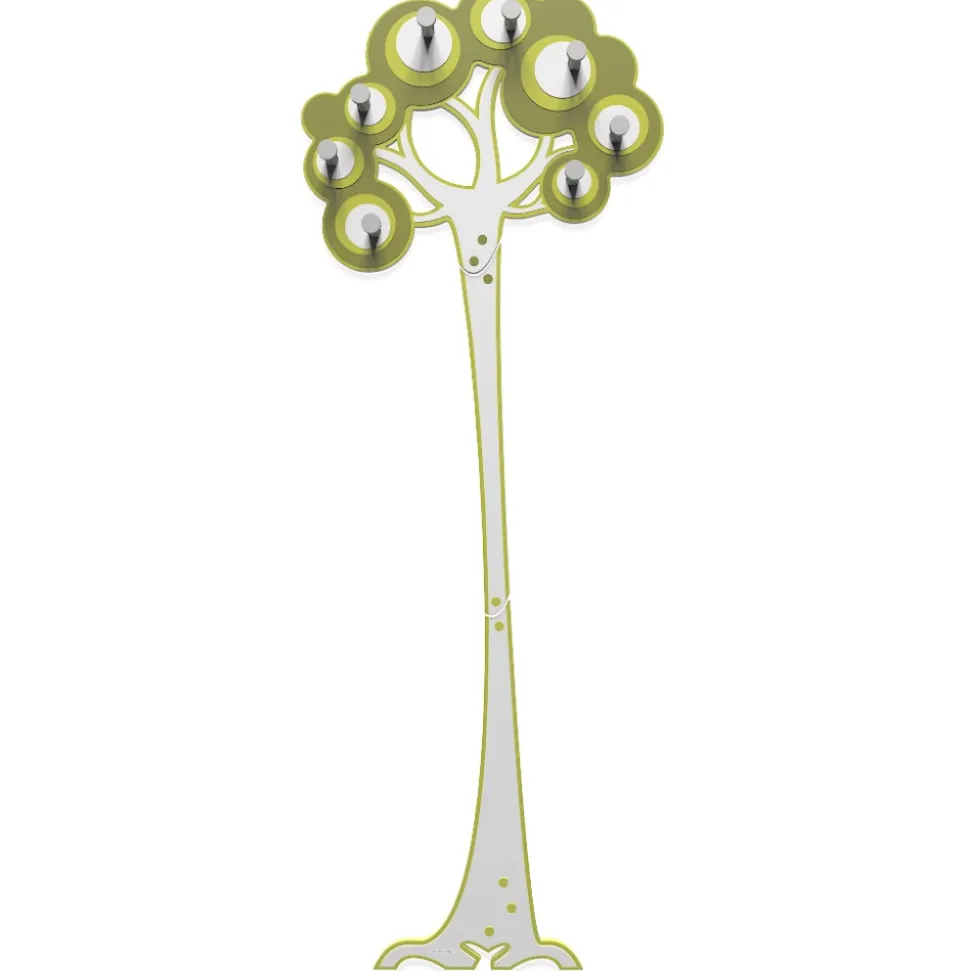 Appendiabiti da parete moderno albero legno colore verde oliva