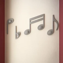 Appendiabiti da parete musicale rossini legno colore alluminio