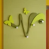 Appendiabiti farfalle da muro moderno verde oliva design originale