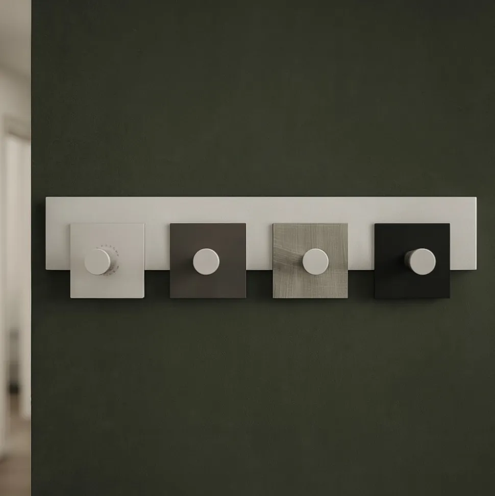 Appendi abiti moderni da parete 4 ganci design radica grigia per ingresso