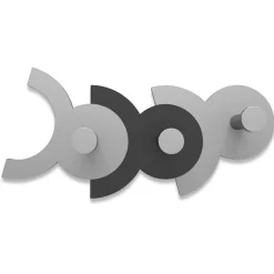 Appendiabiti moderno da parete nero grigio
