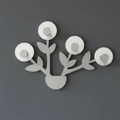 Appendiabiti particolare da parete per ingresso design legno bianco grigio