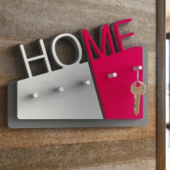 Appendichiavi a parete home moderno magnetico legno colore fucsia