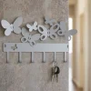 Appendichiavi da parete farfalle colore grigio