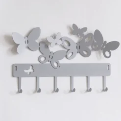 Appendichiavi da parete farfalle colore grigio
