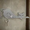 Appendichiavi da parete gatto magnetico legno
