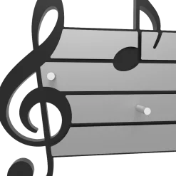 Appendichiavi musicale da parete legno nero e grigio