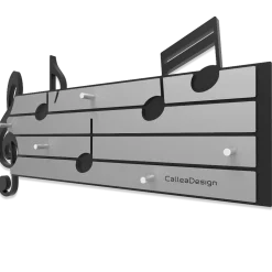 Appendichiavi musicale da parete legno nero e grigio