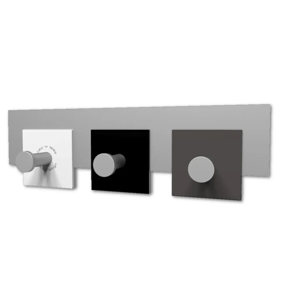 Appendi panni a muro 3 ganci nero bianco grigio
