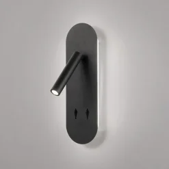 Ap plate ondaluce applique per comodino nera led 3000k orientabile