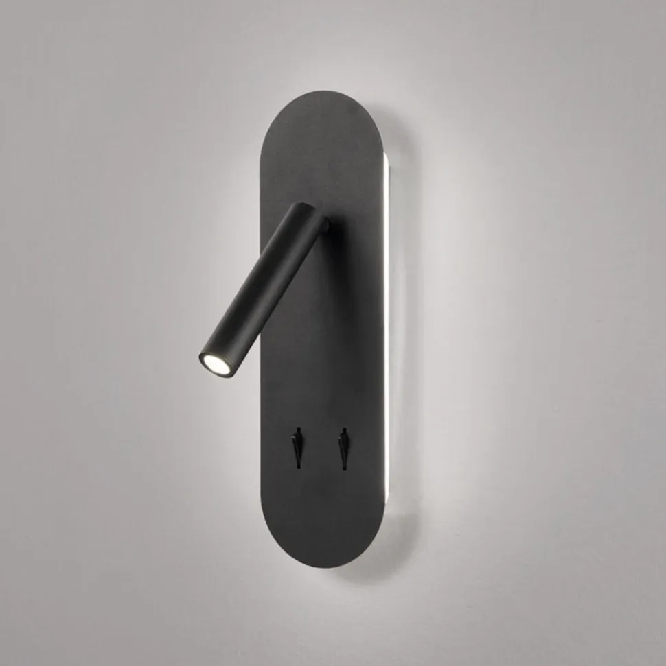 Ap plate ondaluce applique per comodino nera led 3000k orientabile