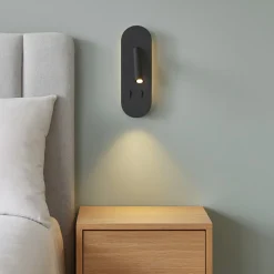 Ap plate ondaluce applique per comodino nera led 3000k orientabile
