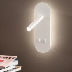 Ap plate ondaluce applique per comodino camera da letto bianca led orientabile