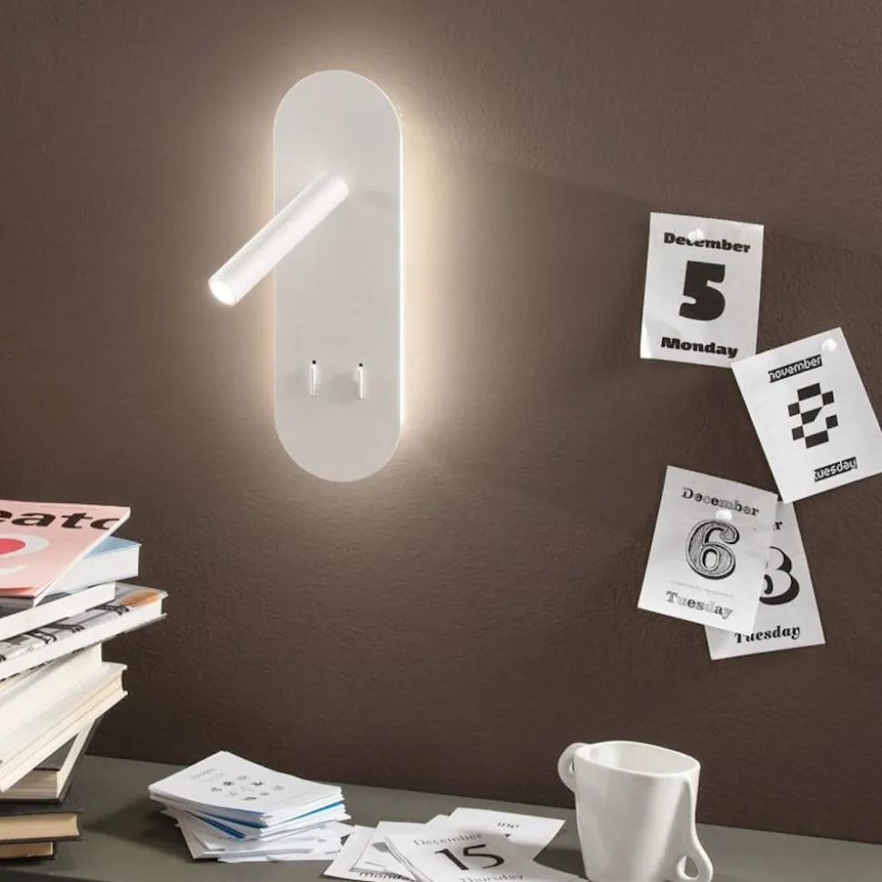 Ap plate ondaluce applique per comodino camera da letto bianca led orientabile