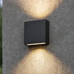 Applique antracite per esterni led 5w 3000k quadrato moderna
