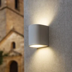 Applique aosta grigia per esterno balcone bi emissione ip55 top light
