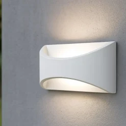 Applique bianca da esterno balcone led 12w 3000k biemissione luce ip65