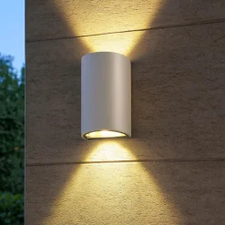 Applique bianca da esterno balcone moderna biemissione luce led 12w 3000k