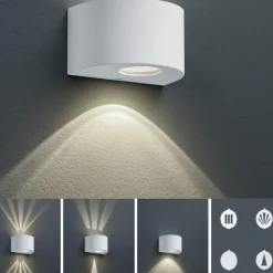 Applique bianca da esterno moderna 4w 3000k fasci di luce regolabili