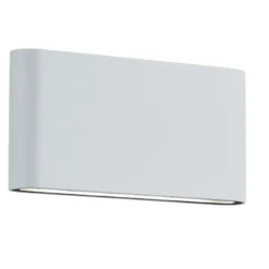 Applique bianca da esterno led 9w 3000k biemissione rettangolare moderna ip54