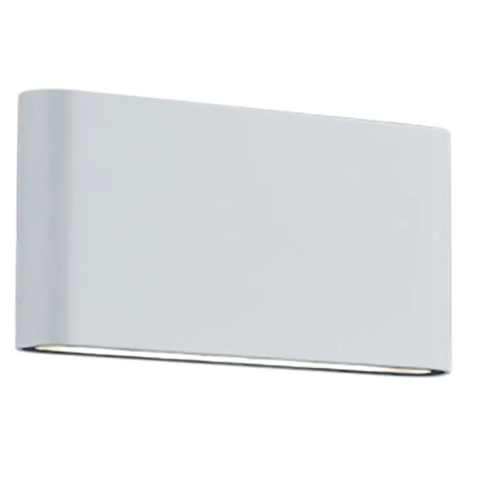 Applique bianca da esterno led 9w 3000k biemissione rettangolare moderna ip54