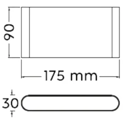 Applique bianca da esterno led 9w 3000k biemissione rettangolare moderna ip54