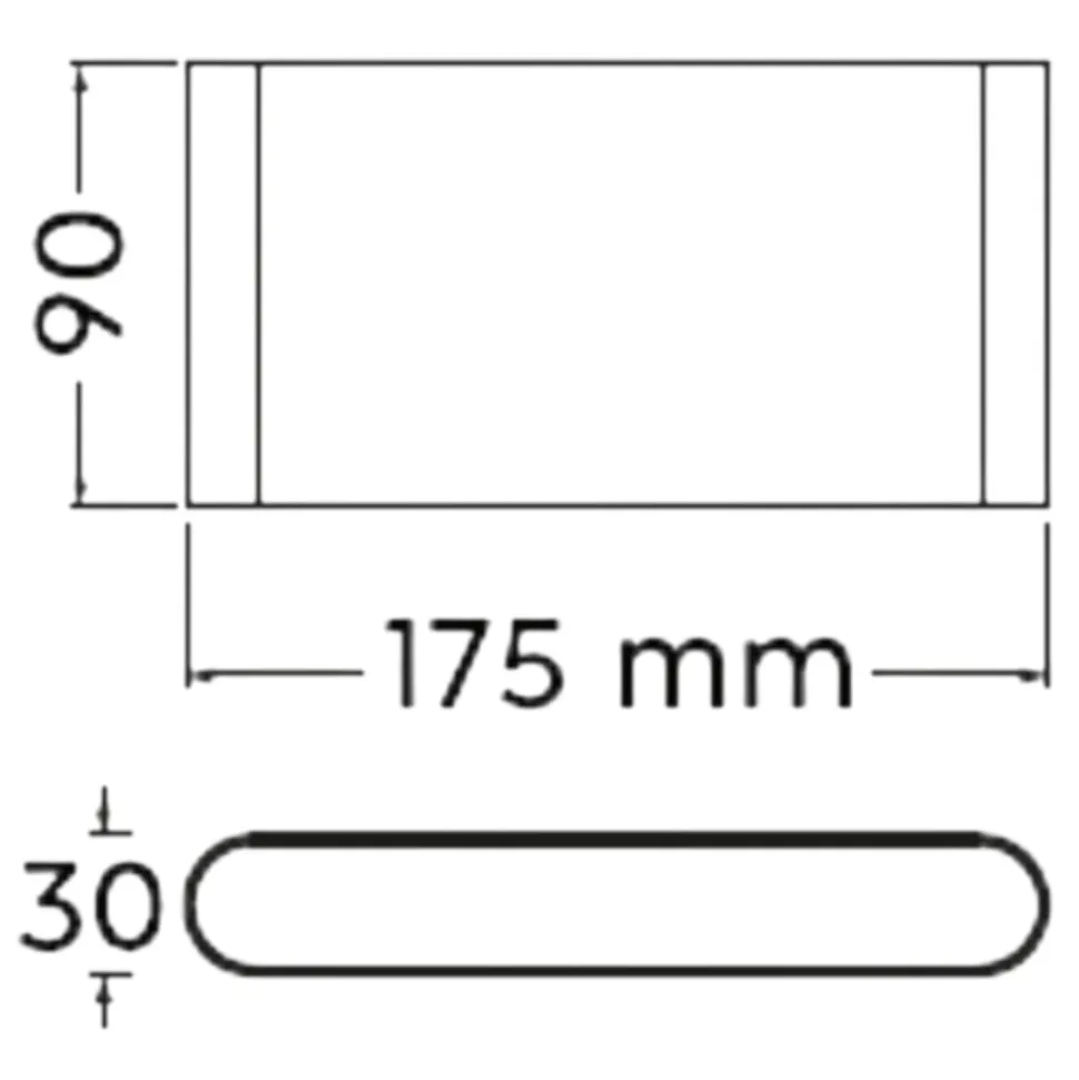 Applique bianca da esterno led 9w 3000k biemissione rettangolare moderna ip54