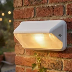 Applique bianca per esterno con sensore crepuscolare di movimento led 7w cct ip66