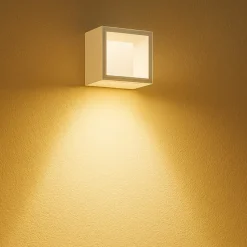 Applique bianca per esterni cubo bianco moderno led 9w 4000k