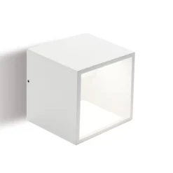 Applique bianca per esterni cubo bianco moderno led 9w 4000k